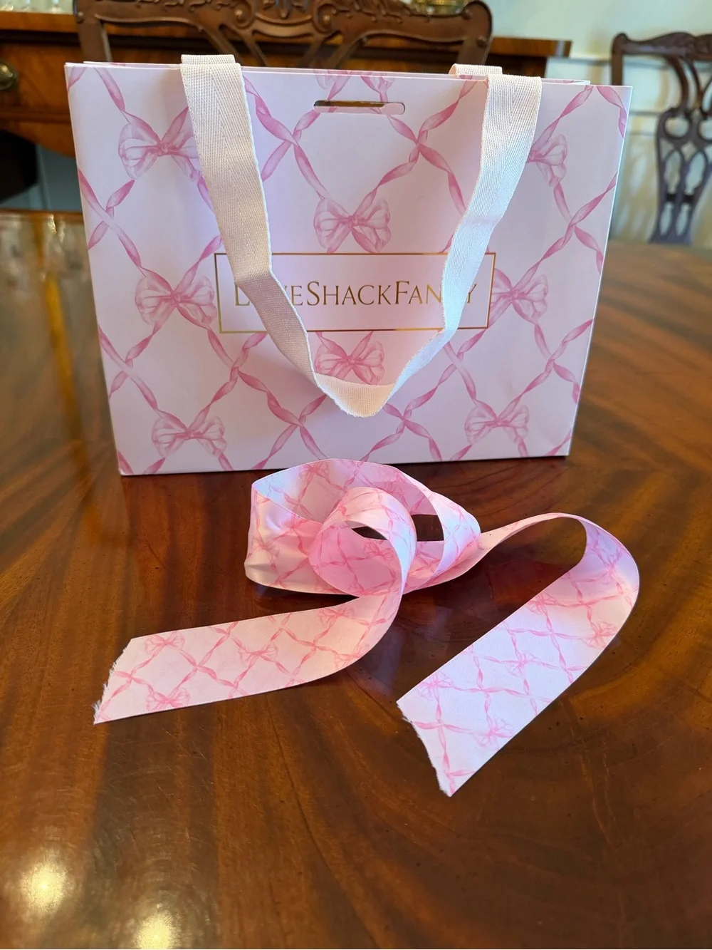 LoveShackFancy “Pink Peppermint” Shopping Tote